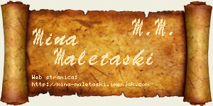 Mina Maletaški vizit kartica